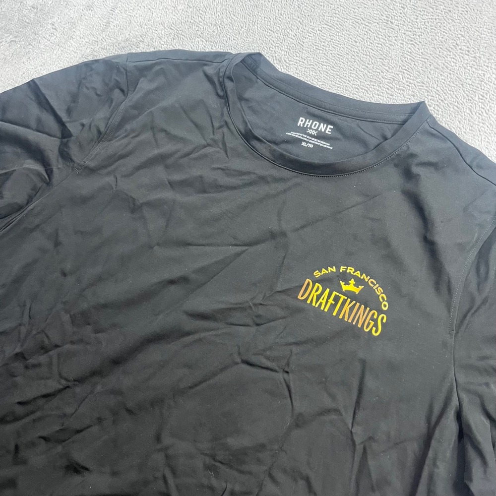 Rhone Elevated Modern Tee Men XL Black San Francisco DraftKing Performance Shirt